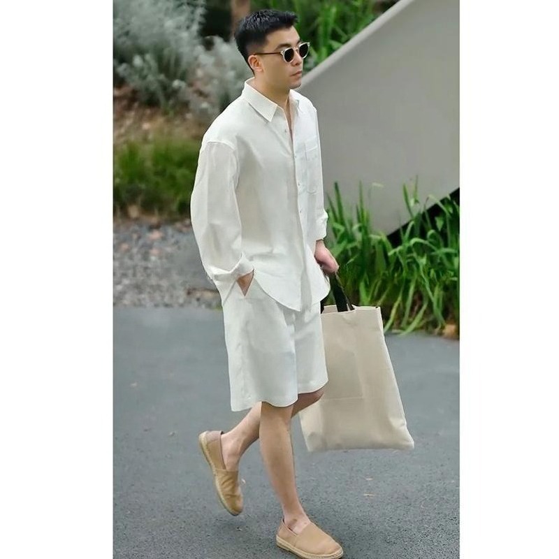 Men'S Fashion 2026 - Summer Casual Set Lyocell Linen Shirt