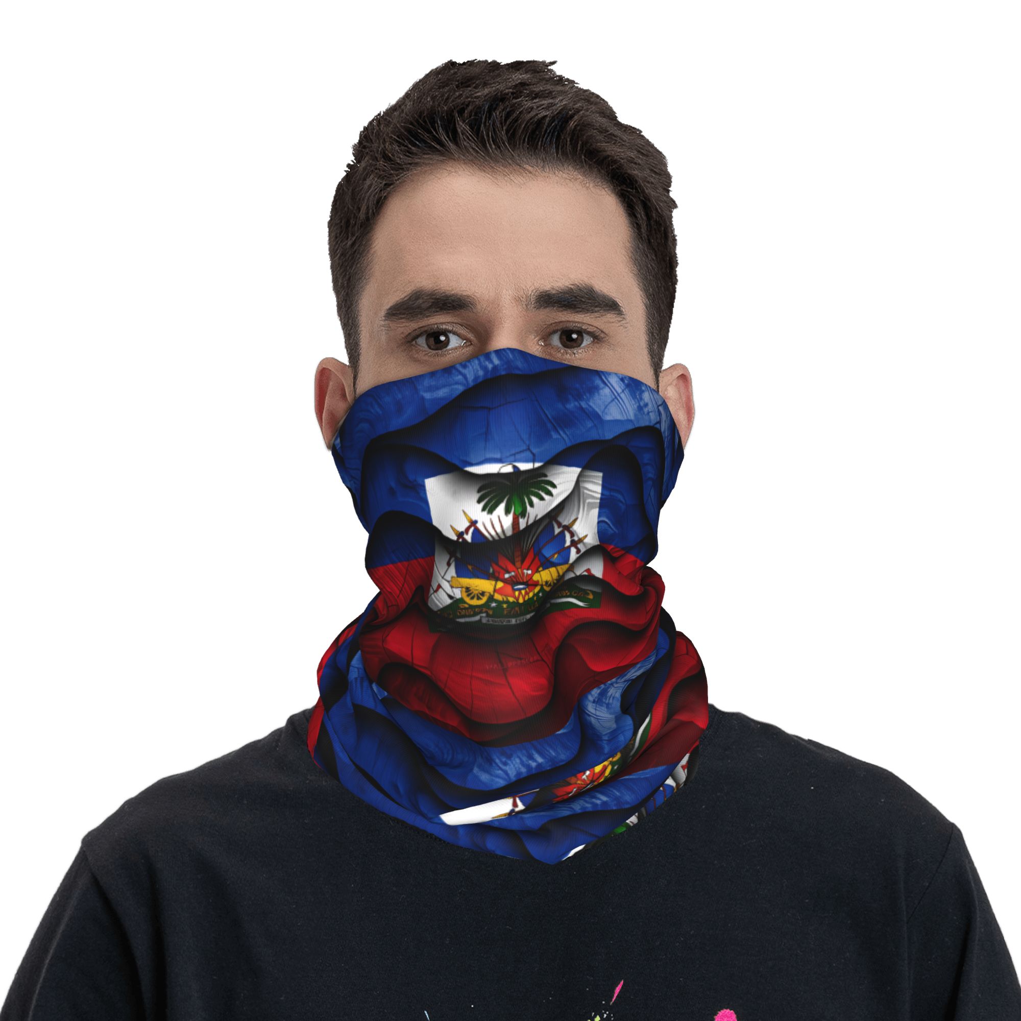 Men'S Fashion Rings - Haiti Flag Balaclava Hunting Fishing Tactical
