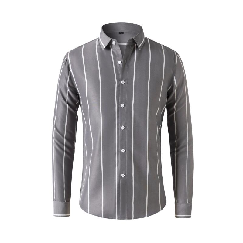 Men'S Fashion Formal - Men's Striped Dress Shirt Long Sleeve