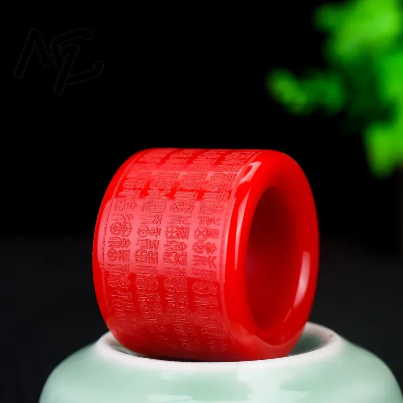 Men'S Fashion Rings - Tự Nhiên Ngọc Đỏ Nhẫn Đứng