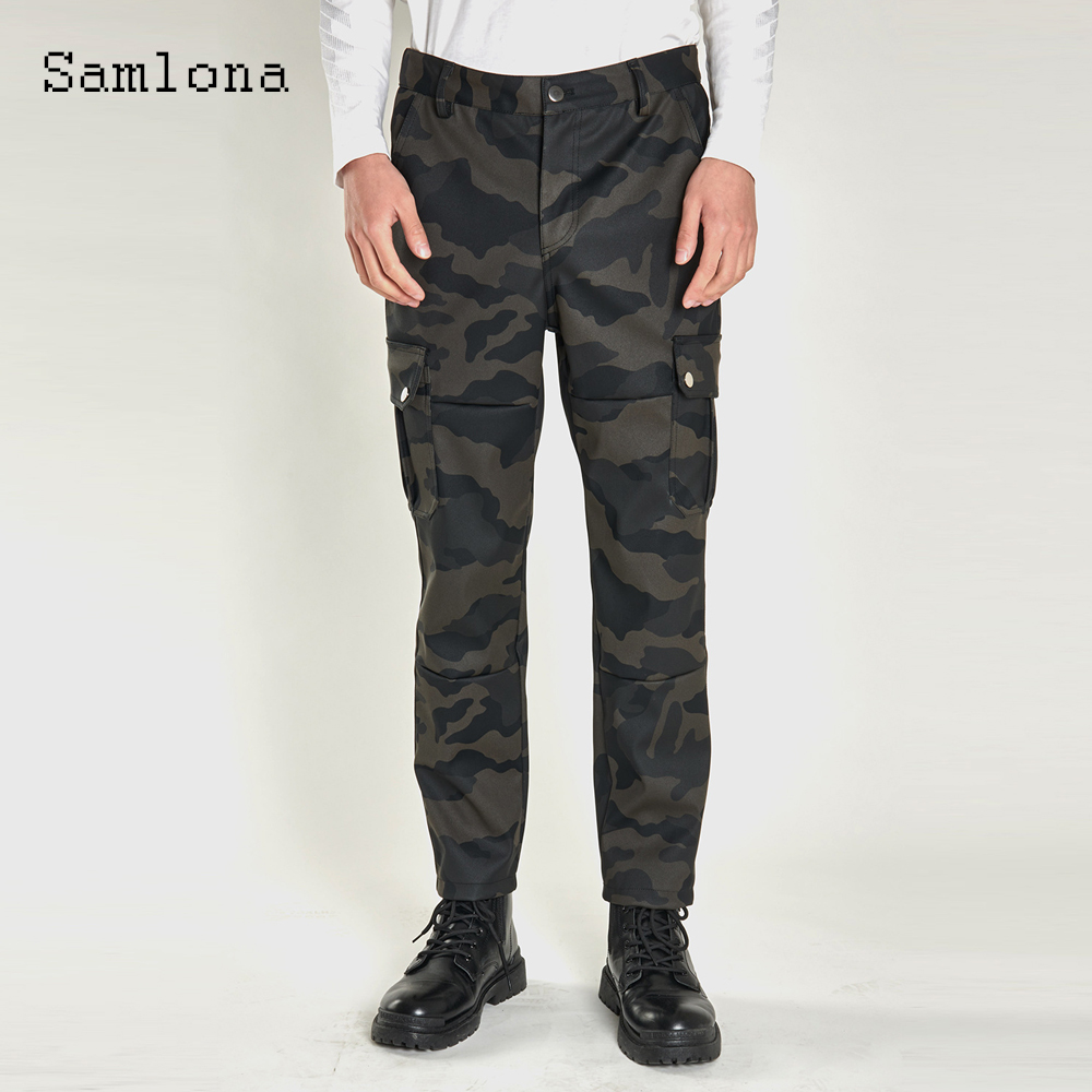 Mens Fashion Camo Pants - 2025 Men's Stand Pocket Fashion Pu