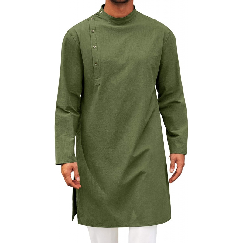 Men'S Fashion Kurta - Mens Kaftan Thobe Robe Long Sleeve