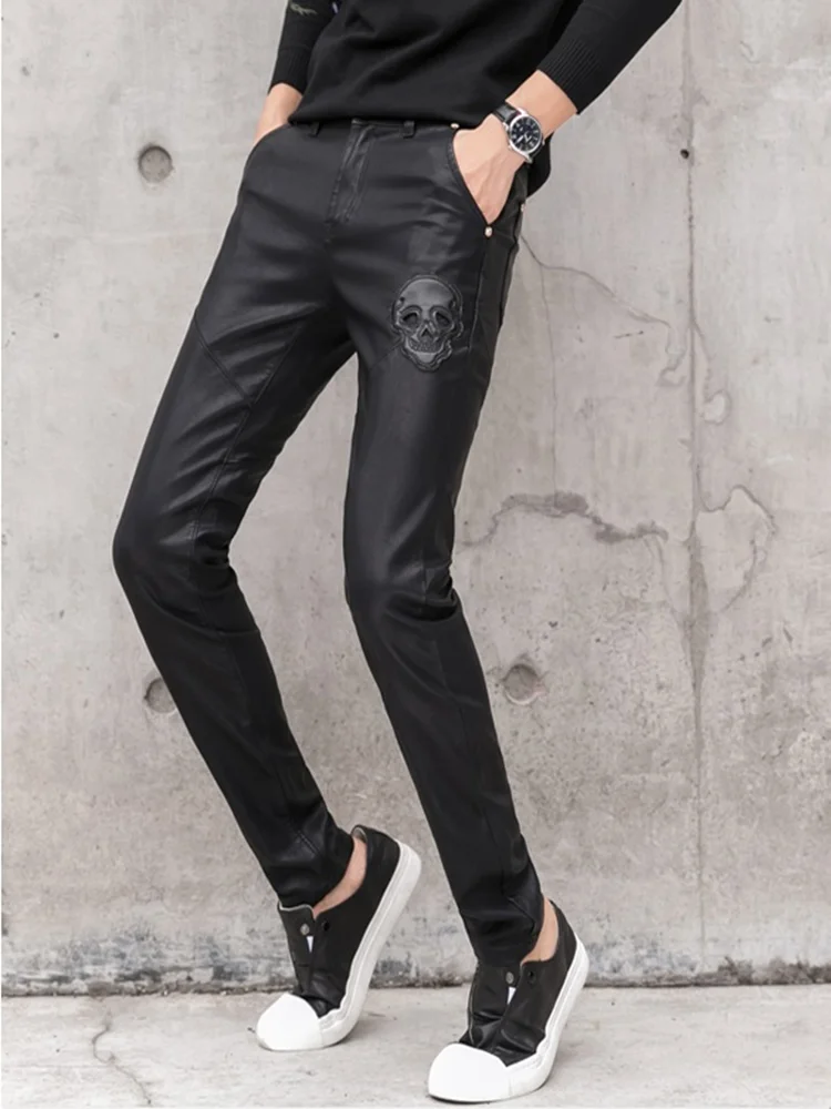 Men'S Fashion Pants 2025 - 2025 New Men Black Faux Leather