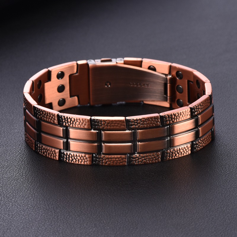 Men'S Fashion Lk - Men's premium copper bracelet, grid pattern