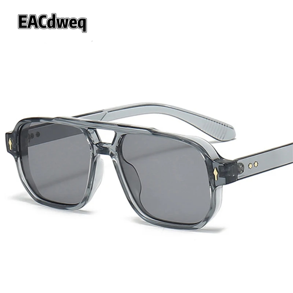 Men'S Fashion Glasses - Vintage Double Bridges Men Square Sunglasses