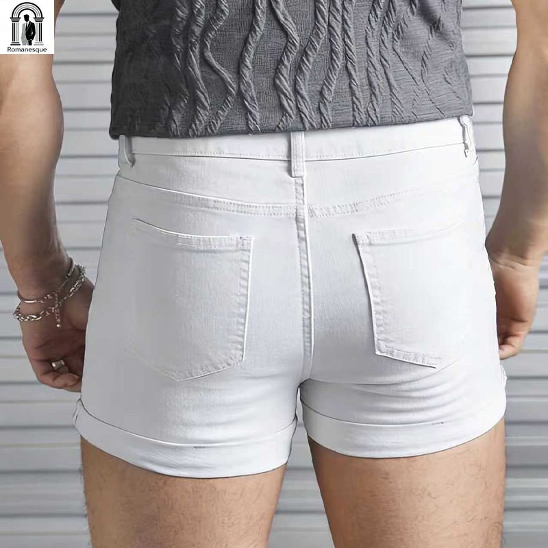 Men's Sexy Slim Fit White Deni - đánh giá và giá Mens Fashion Denim