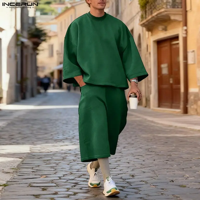 INCERUN Men Sets Solid Color B - đánh giá và giá Mens Fashion Streetwear