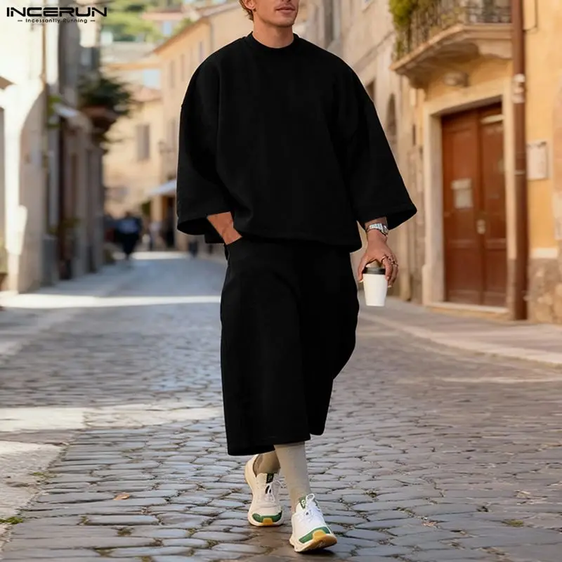 INCERUN Men Sets Solid Color B - đánh giá và giá Mens Fashion Streetwear