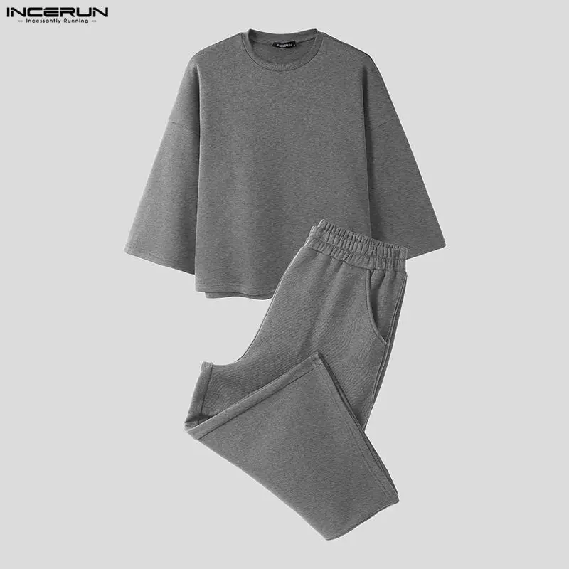 INCERUN Men Sets Solid Color B - đánh giá và giá Mens Fashion Streetwear