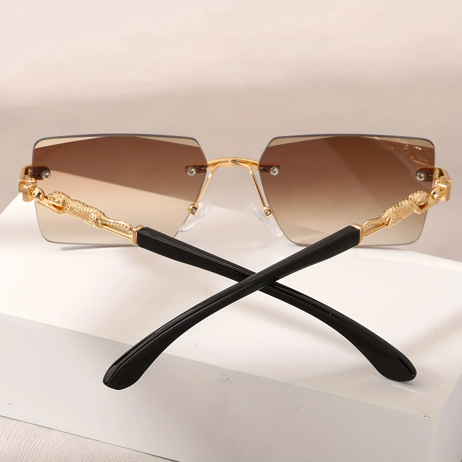 1pc Rimless Sunglasses Rectang - đánh giá và giá Men'S Fashion Glasses