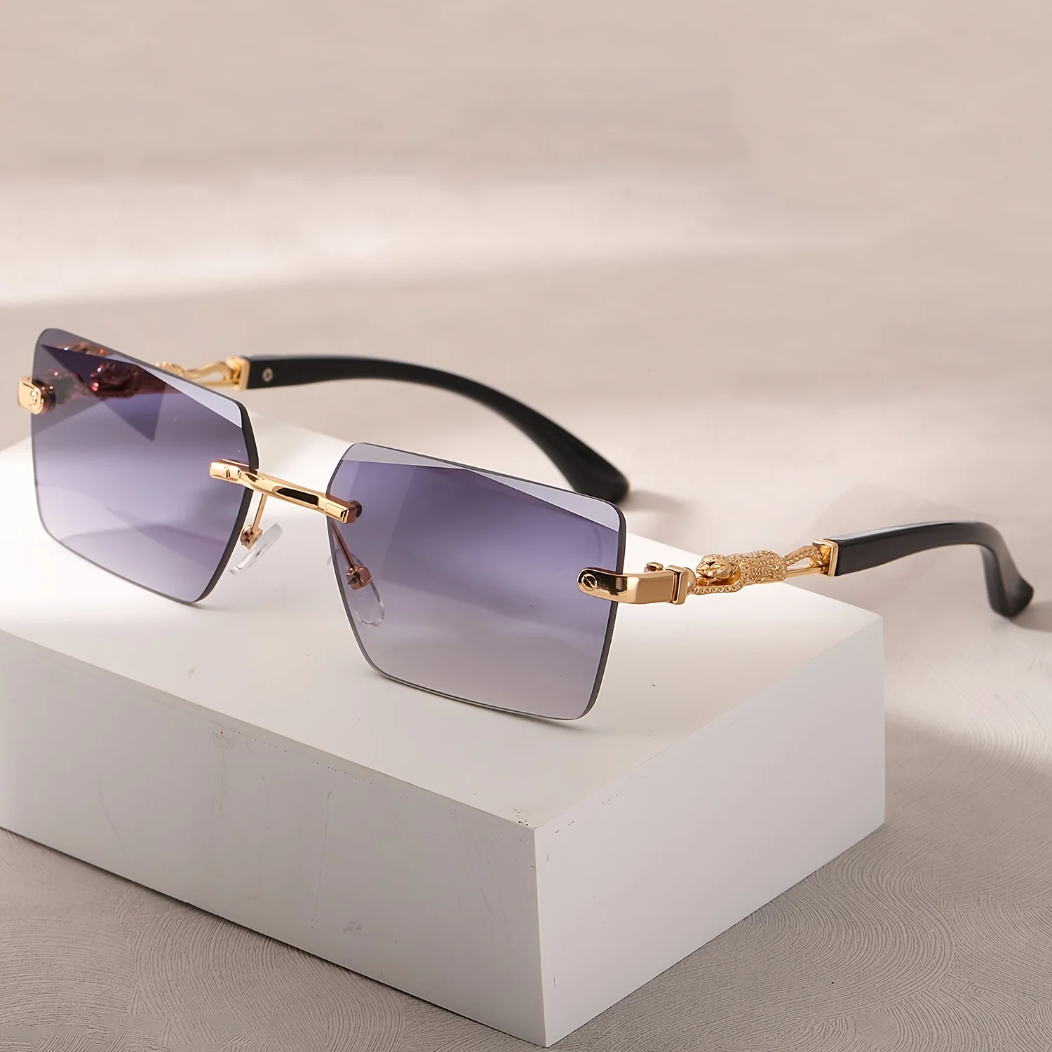 1pc Rimless Sunglasses Rectang - đánh giá và giá Men'S Fashion Glasses