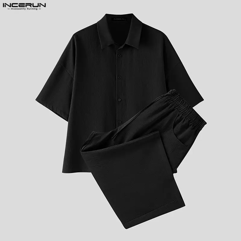 INCERUN Men's Sets Solid Lapel - đánh giá và giá Mens Fashion Streetwear