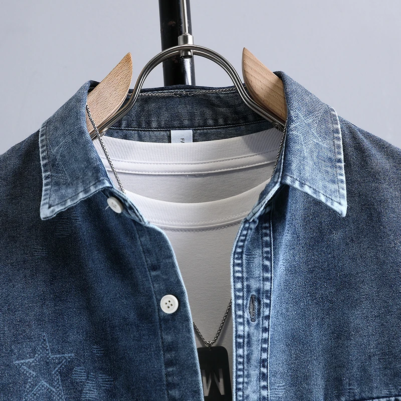 Men's Thin Denim Shirt New Sum - đánh giá và giá Mens Fashion Denim