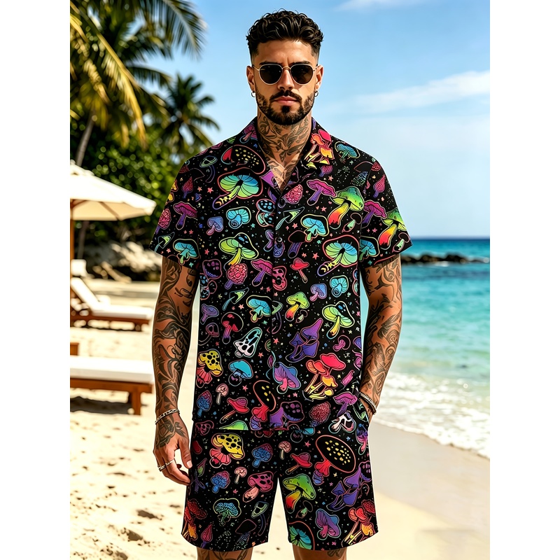 Men's Fashion 3D Mushroom prin - đánh giá và giá Mens Fashion Streetwear