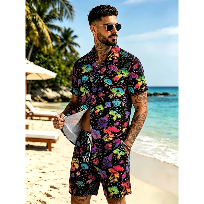 Men's Fashion 3D Mushroom prin - đánh giá và giá Mens Fashion Streetwear