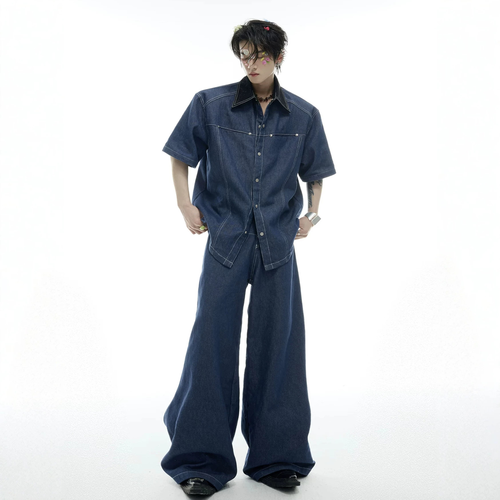 Summer Men's Denim Matching Se - đánh giá và giá Mens Fashion Denim
