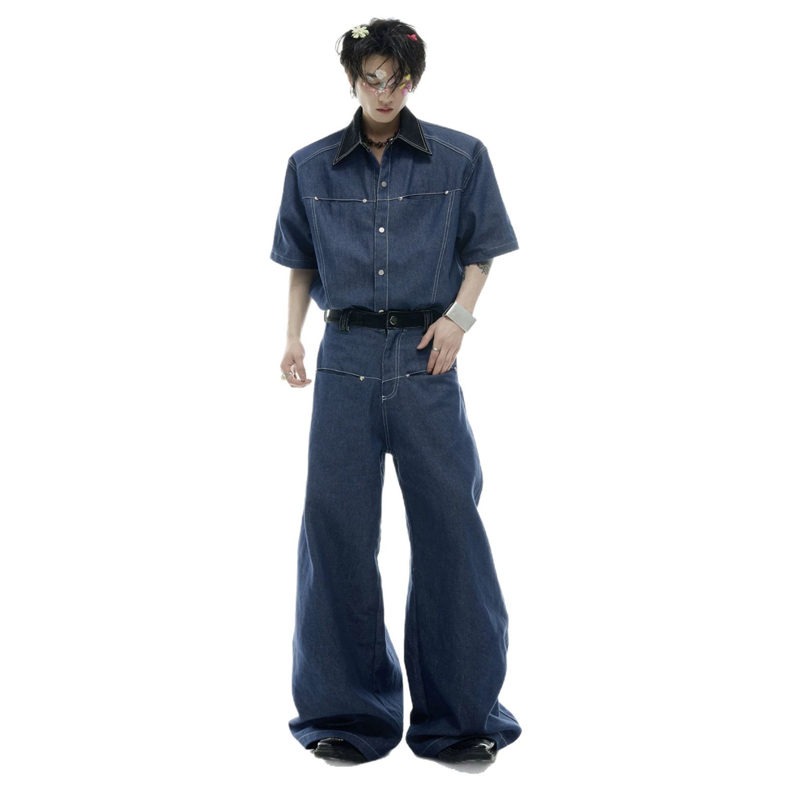 Summer Men's Denim Matching Se - đánh giá và giá Mens Fashion Denim