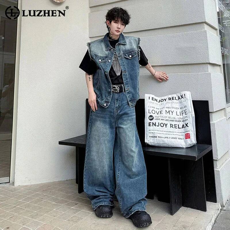 LUZHEN 2026 Summer Denim Two-p - đánh giá và giá Mens Fashion Denim