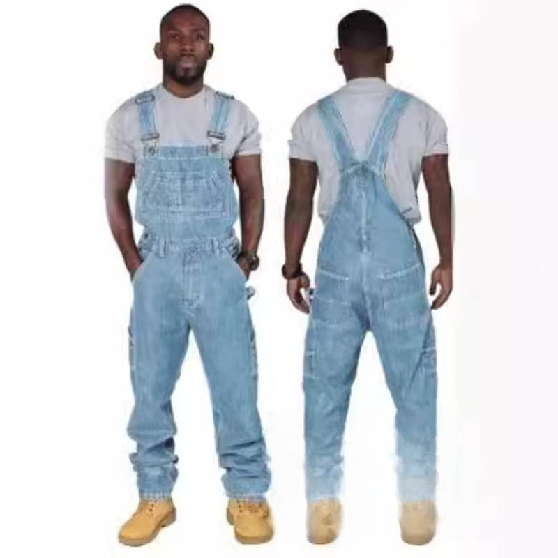 Mens Ripped Denim Overalls wit - đánh giá và giá Mens Fashion Denim