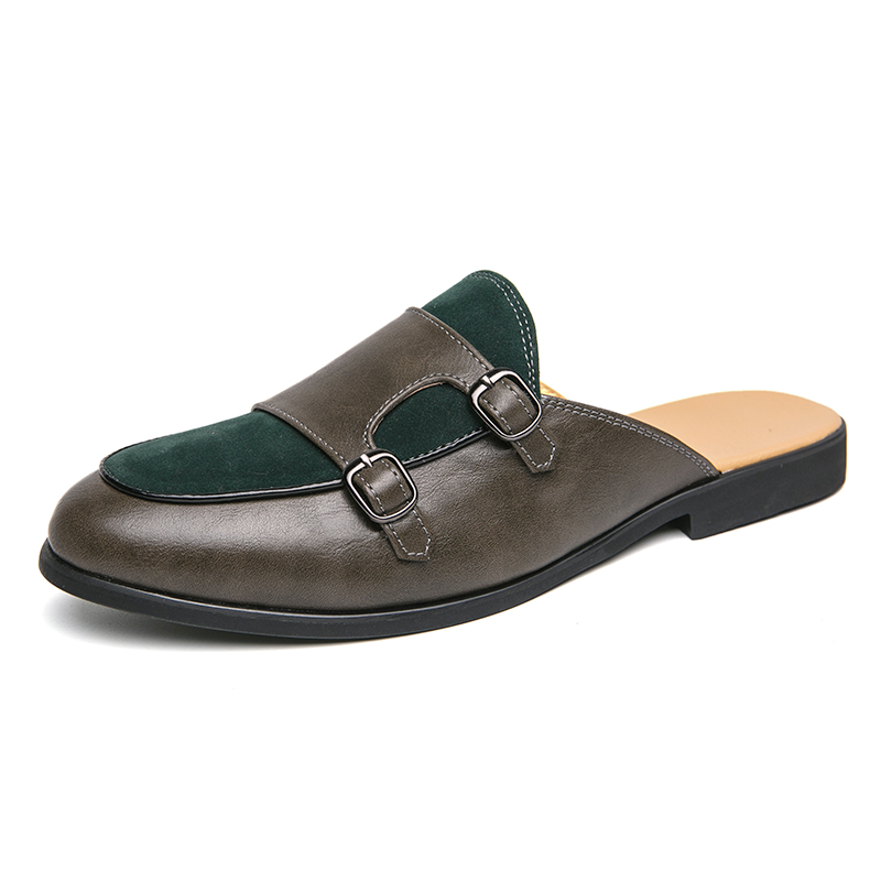 Fashion Black Green Monk Strap - đánh giá và giá Men'S Fashion Loafers Shoes
