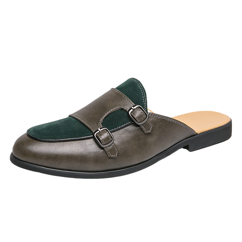 Fashion Black Green Monk Strap - đánh giá và giá Men'S Fashion Loafers Shoes