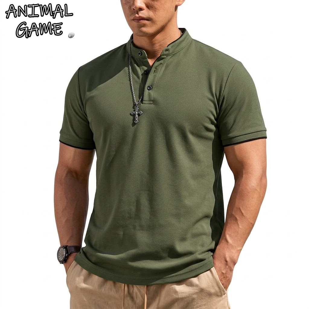 Summer Short Sleeve Henley Shi - đánh giá và giá Men Fashion Upper