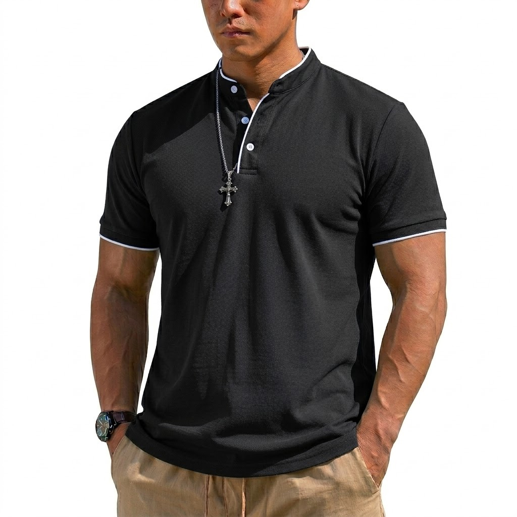 Summer Short Sleeve Henley Shi - đánh giá và giá Men Fashion Upper