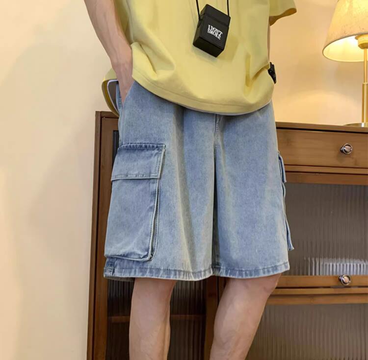 Korean Large Pocket Cargo Deni - đánh giá và giá Mens Fashion Cargo Pants