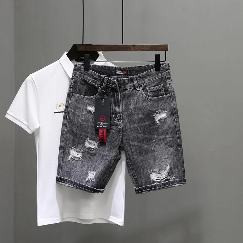 Men's Short Jeans Pants Black  - đánh giá và giá Mens Fashion Denim