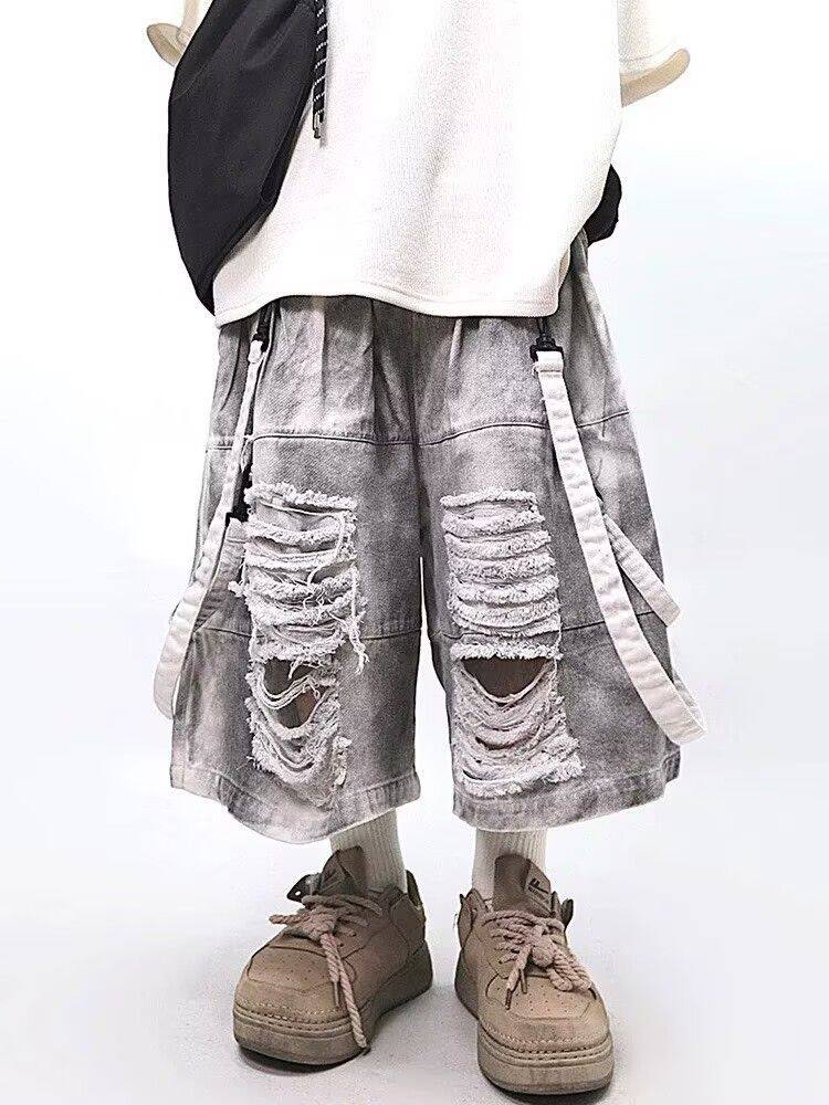 Retro Hip-hop Men's Ripped Jea - đánh giá và giá Mens Fashion Denim
