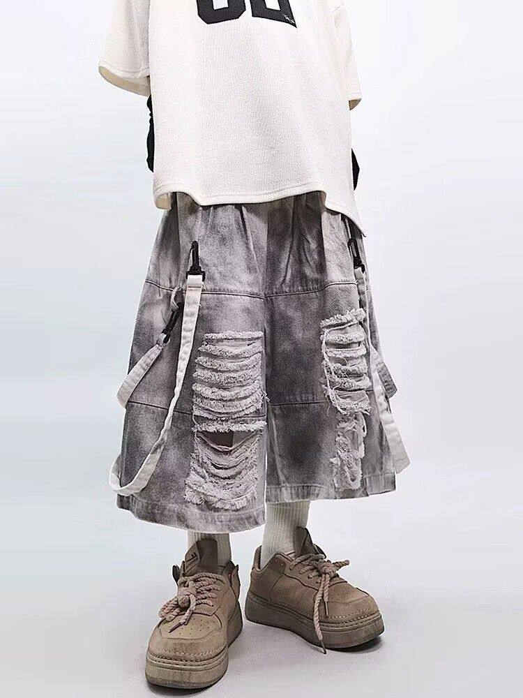 Retro Hip-hop Men's Ripped Jea - đánh giá và giá Mens Fashion Denim