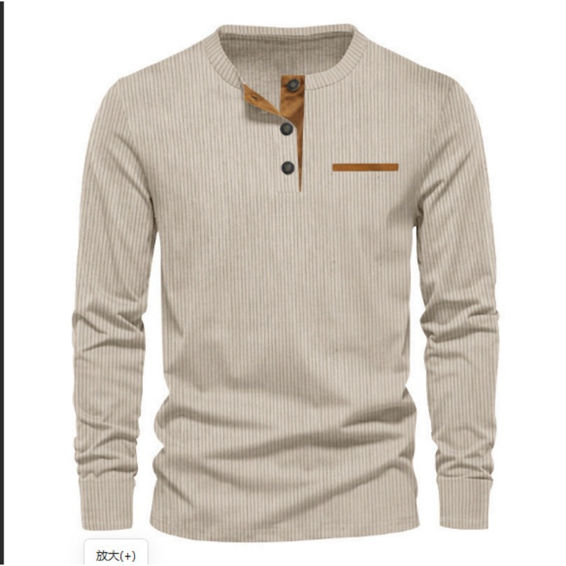 Men's Corduroy Henley Neck Lon - đánh giá và giá Men Fashion Upper