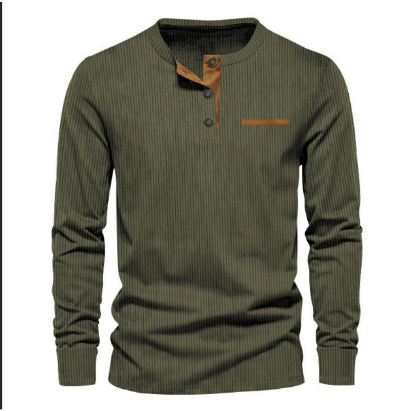 Men's Corduroy Henley Neck Lon - đánh giá và giá Men Fashion Upper