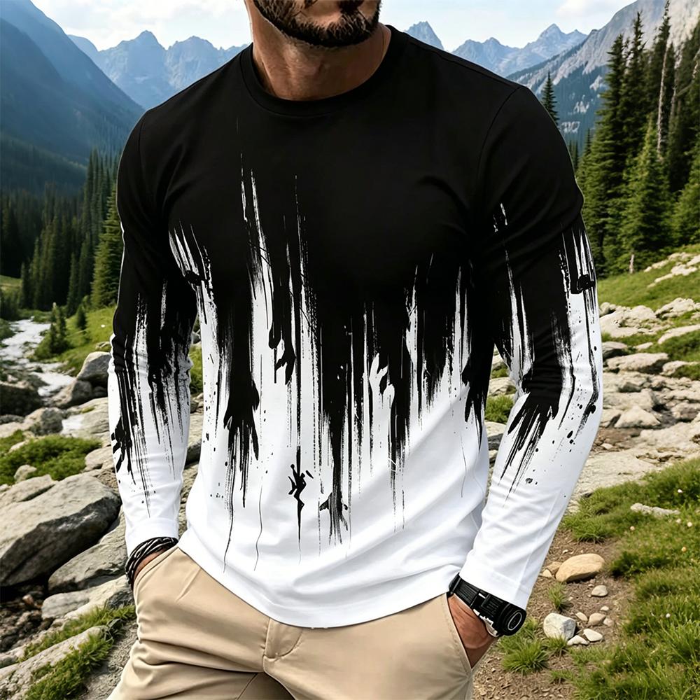 Men's Gradient Ink Splash Long - đánh giá và giá Mens Fashion Streetwear