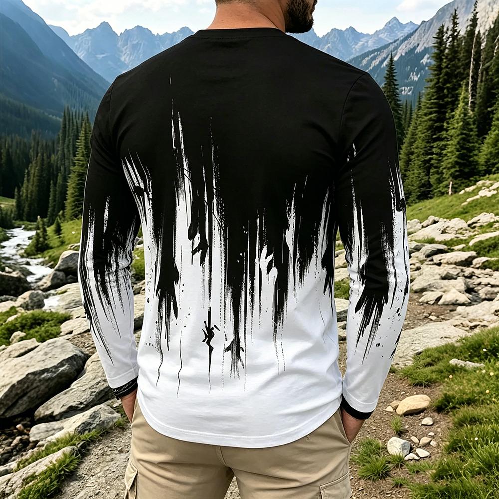 Men's Gradient Ink Splash Long - đánh giá và giá Mens Fashion Streetwear