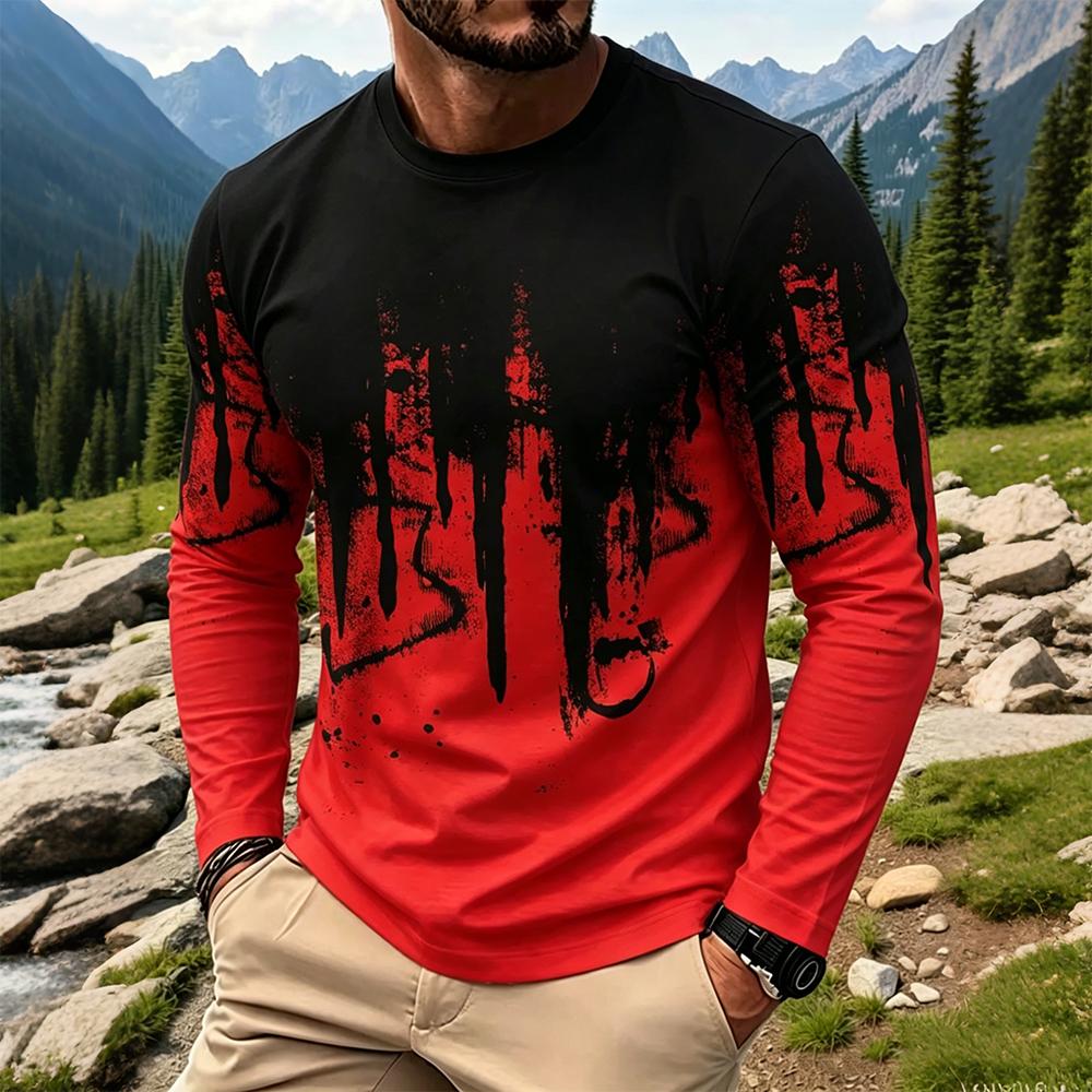 Men's Gradient Ink Splash Long - đánh giá và giá Mens Fashion Streetwear