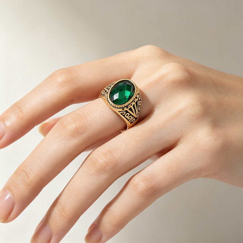 Retro Green High Quality Gemst - đánh giá và giá Men'S Fashion Lk