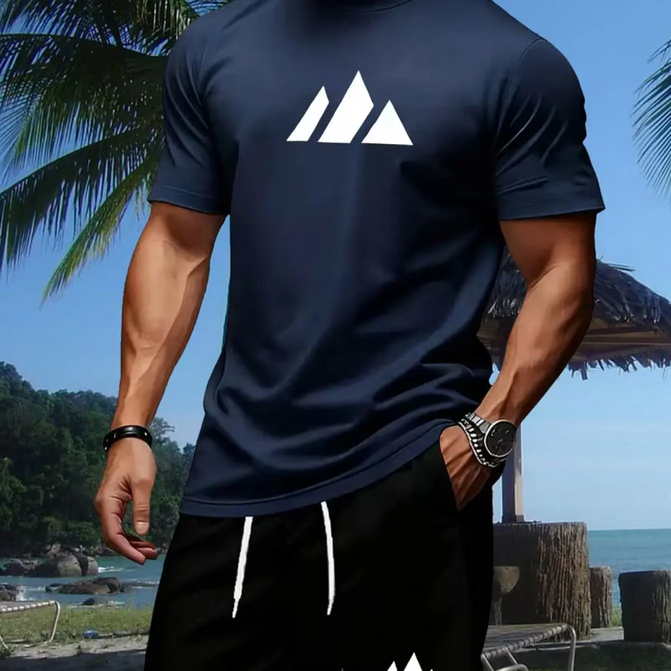 Pattern Printed T-shirt Casual - đánh giá và giá Mens Fashion Streetwear