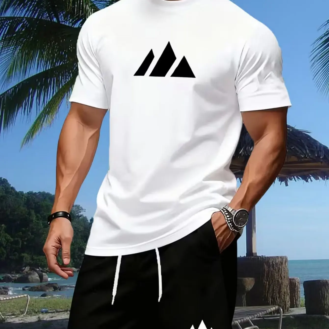 Pattern Printed T-shirt Casual - đánh giá và giá Mens Fashion Streetwear
